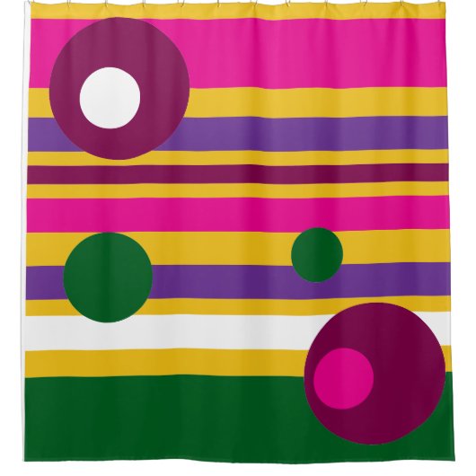 Cirkels en strepen gewaagd modern douchegordijn (Voorkant)