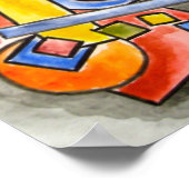 cirkels en vierkantjes moderne Bauhaus-geometrisch Poster (Hoek)