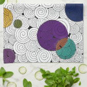 Cirkels en wervelingen keukenhanddoek (Gevouwen)