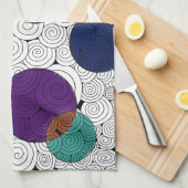 Cirkels en wervelingen keukenhanddoek (Quarter Fold)