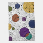 Cirkels en wervelingen keukenhanddoek (Verticaal)