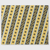 Cirkels Geel Zwart Minimaal Patroon Cadeaupapier (Vlak)