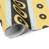 Cirkels Geel Zwart Minimaal Patroon Cadeaupapier (Rol Hoek)