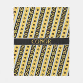 Cirkels Geel Zwart Minimaal Patroon Fleece Deken (Voorkant)