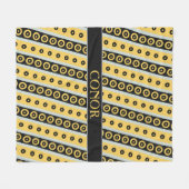 Cirkels Geel Zwart Minimaal Patroon Fleece Deken (Voorkant (Horizontaal))