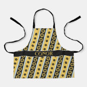 Cirkels Geel Zwart Minimaal Patroon Schort (Voorkant)