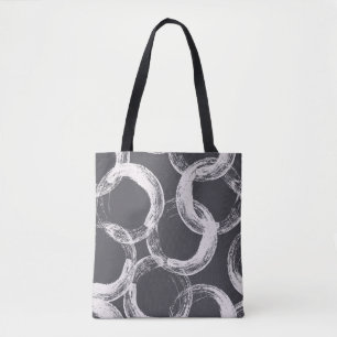 Cirkels Geometrische naadloze zwarte achtergrond Tote Bag