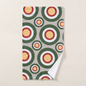 Cirkels Grijs Groen Minimaal Patroon Bad Handdoek (Handdoek)