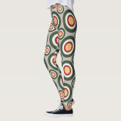 Cirkels Grijs Groen Minimaal Patroon Leggings (Links)
