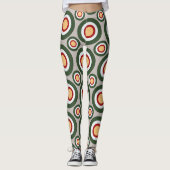 Cirkels Grijs Groen Minimaal Patroon Leggings (Voorkant)