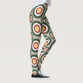 Cirkels Grijs Groen Minimaal Patroon Leggings (Rechts)