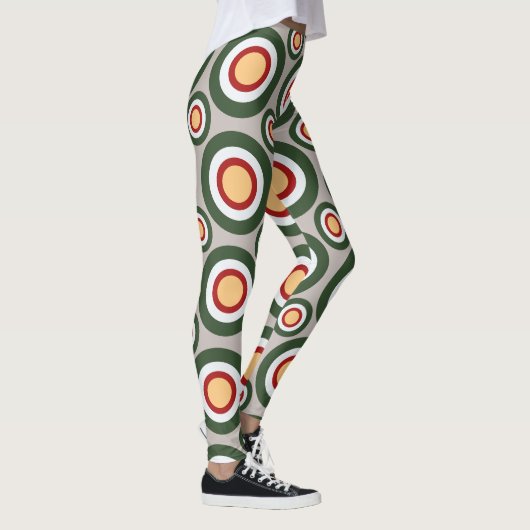 Cirkels Grijs Groen Minimaal Patroon Leggings (Rechts)