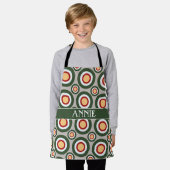 Cirkels Grijs Groen Minimaal Patroon Schort (Gedragen)