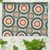 Cirkels Grijs Groen Minimaal Patroon Theedoek (Gevouwen)