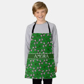 Cirkels Groen Wit Minimaal Patroon Schort (Gedragen)