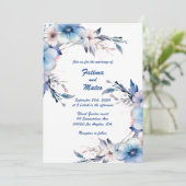 Cirkels in blauw: Gepersonaliseerde bruiloft uitno Kaart (Staand voorkant)