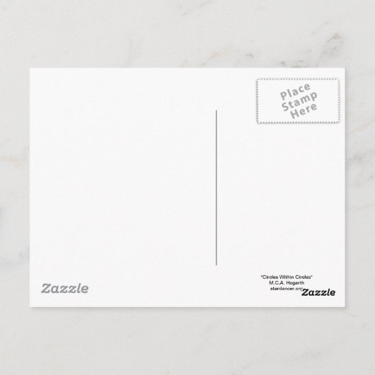 cirkels in cirkels briefkaart (Achterkant)