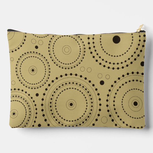 Cirkels in cirkels Ontwerp Zwart op Lichtgoud Etui (Achterkant)