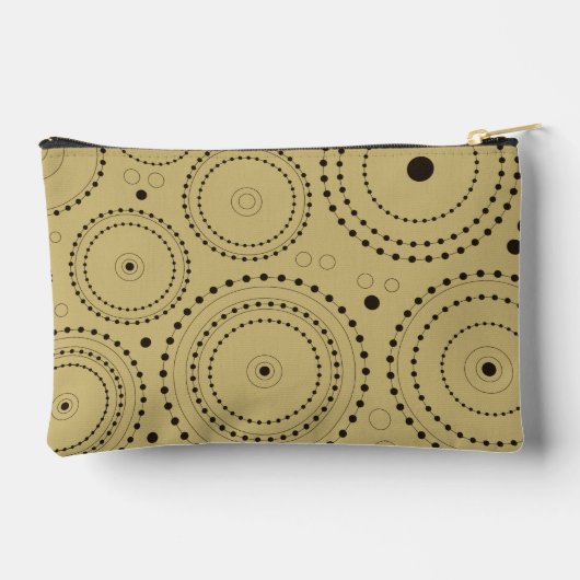 Cirkels in cirkels Ontwerp Zwart op Lichtgoud Etui (Achterkant)