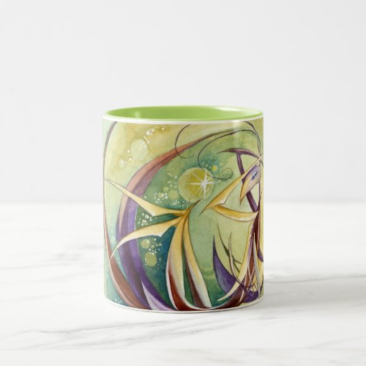 cirkels in cirkels tweekleurige koffiemok (Center)