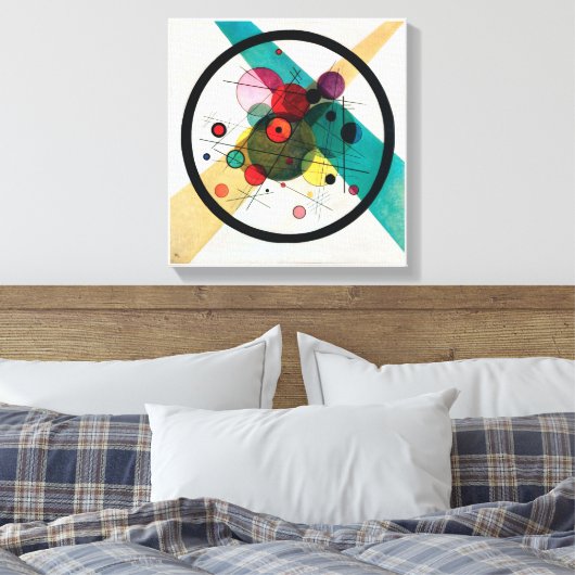 Cirkels in een Cirkel van Wassily Kandinsky Canvas Afdruk (Insitu (Slaapkamer))