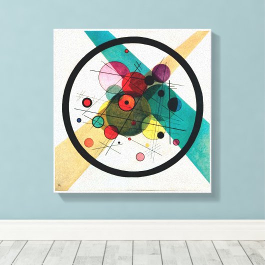 Cirkels in een Cirkel van Wassily Kandinsky Canvas Afdruk (Insitu (Houten vloer))