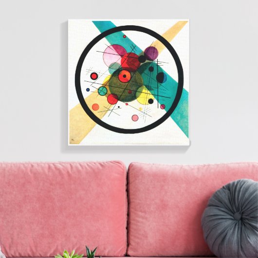 Cirkels in een Cirkel van Wassily Kandinsky Canvas Afdruk (Insitu (Woonkamer))