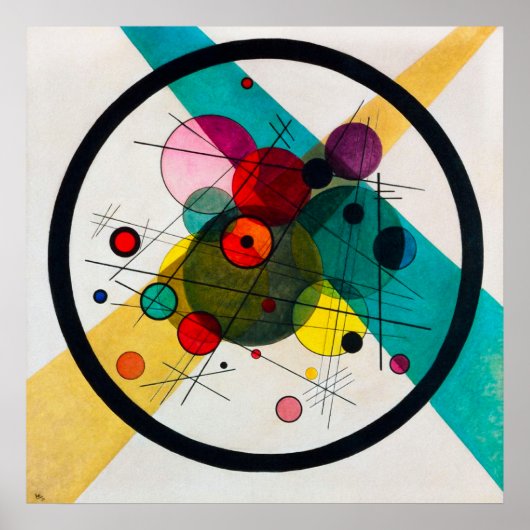 Cirkels in een Cirkel van Wassily Kandinsky Poster (Voorkant)