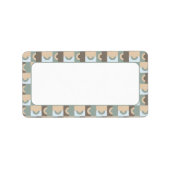 Cirkels in gedempt bruin en groen adreslabel etiket (Voorkant)