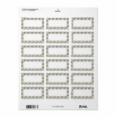 Cirkels in gedempt bruin en groen adreslabel etiket (Full Sheet)