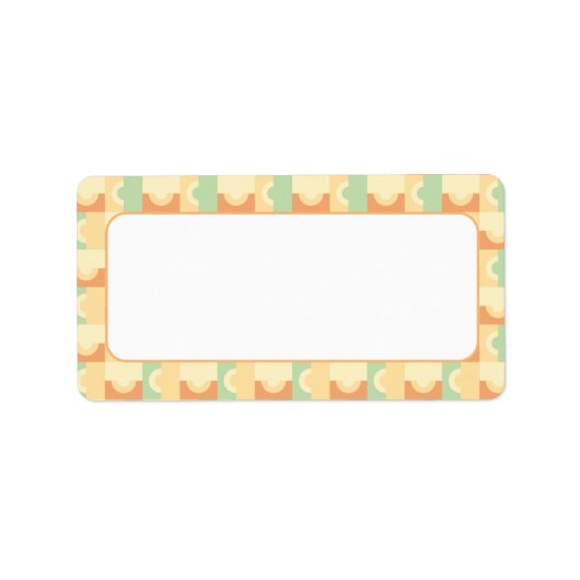 Cirkels in geel adreslabel etiket (Voorkant)