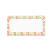 Cirkels in geel en roze adreslabel etiket (Voorkant)