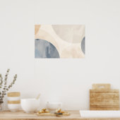 Cirkels in grijs en beige met kopieerruimte poster (Keuken)