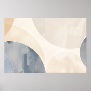 Cirkels in grijs en beige met kopieerruimte poster