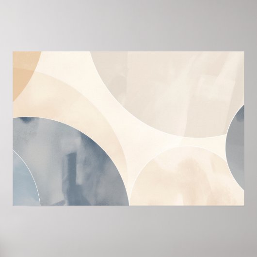 Cirkels in grijs en beige met kopieerruimte poster (Voorkant)