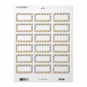 Cirkels in Paarse en gele adreslabel Etiket (Full Sheet)