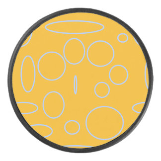 Cirkels Lussen op Oranje geometrische Hockey Puck