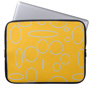 Cirkels Lussen op Oranje geometrische Laptop Sleeve