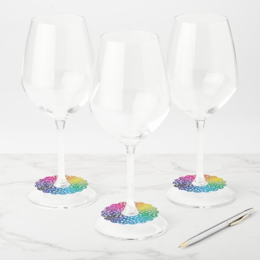 Cirkels Mandala 2 Wijnglaslabel (Set)