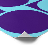 Cirkels met blauw optisch lichtingscafe-wandeffect poster (Hoek)