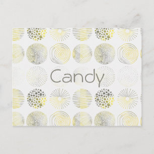 cirkels, met de hand getrokken, spiraalvormige sti briefkaart