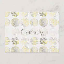 cirkels, met de hand getrokken, spiraalvormige sti briefkaart