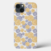 Cirkels met een gele en blauwe luipaardhuidsprint Case-Mate iPhone case (Achterkant)