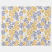 Cirkels met een gele en blauwe luipaardhuidsprint fleece deken (Voorkant (Horizontaal))