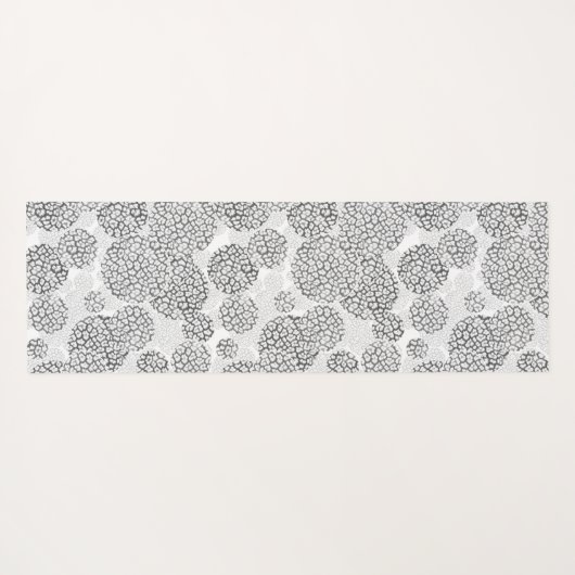 Cirkels met een gele en blauwe luipaardhuidsprint yogamat (Achterkant (horizontaal))