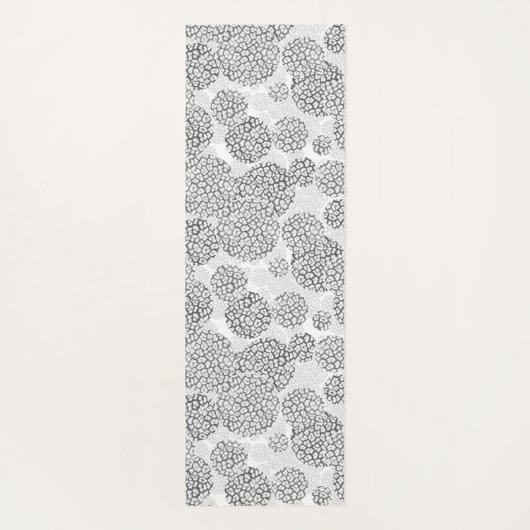 Cirkels met een gele en blauwe luipaardhuidsprint yogamat (Achterkant)