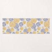 Cirkels met een gele en blauwe luipaardhuidsprint yogamat (Voorkant (horizontaal))