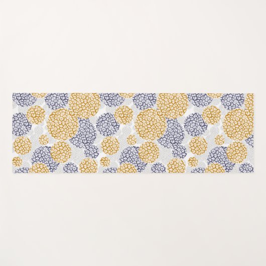 Cirkels met een gele en blauwe luipaardhuidsprint yogamat (Voorkant (horizontaal))