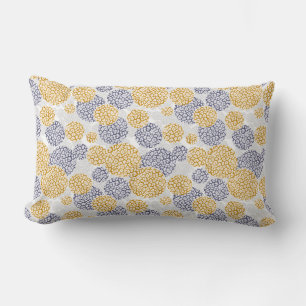 Cirkels met geel en blauw luipaadprint kussen