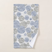 Cirkels met grijze en blauwe luipaardhuidsprint bad handdoek (Handdoek)